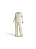 Tan Ribbed Lounge Set